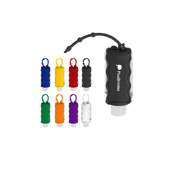 Álcool Gel com Suporte Emborrachado 60ml com Logo