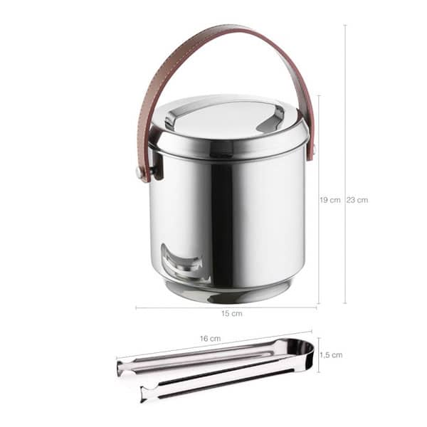 Balde Térmico Aço Inox Alça de Couro