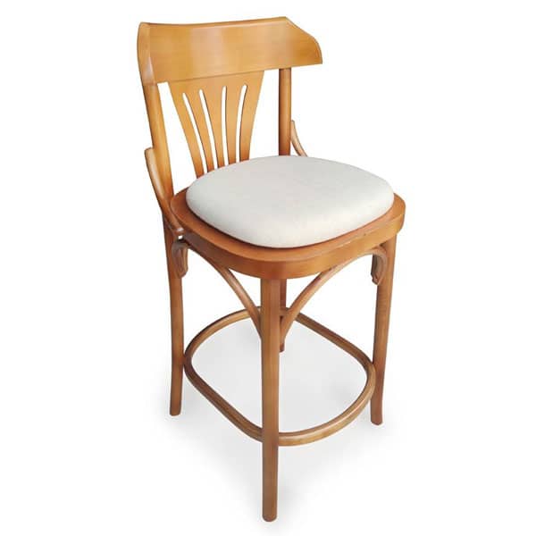 Banqueta Berlim Estofada Madeira Maciça Design Retrô