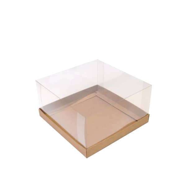 Caixa de Papel Kraft Tampa Transparente Personalizado