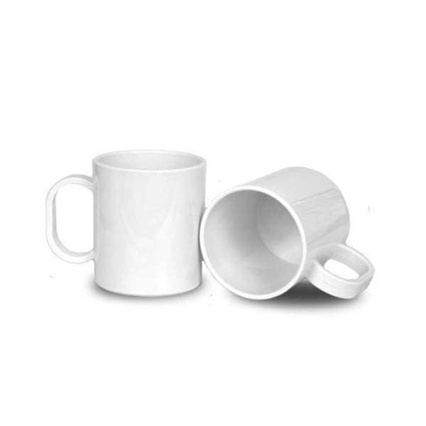 Caneca Branca Plástica Personalizada