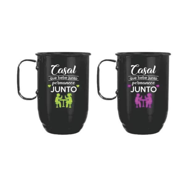Caneca de alumínio personalizada casal