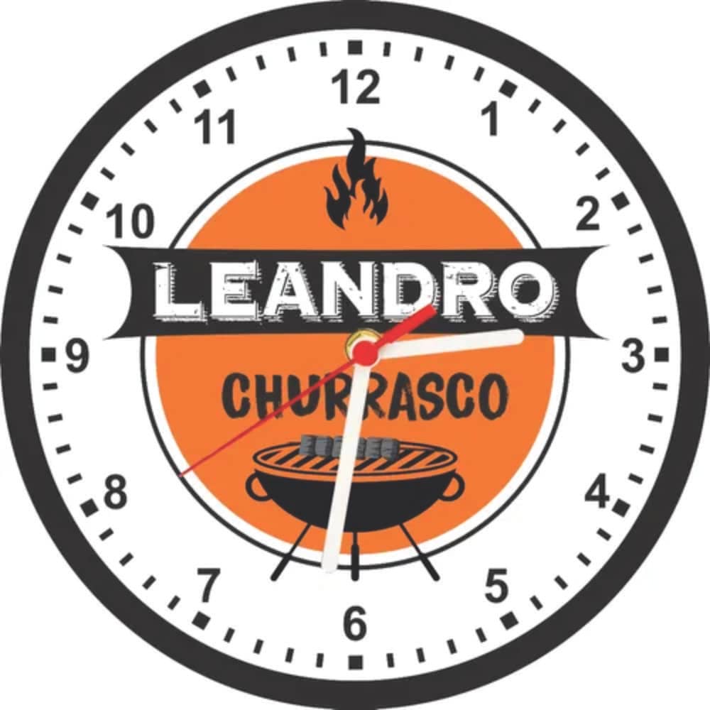 Churrasco Personalizado Relógio de Parede