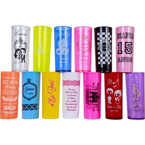 Copo neon personalizados para festa