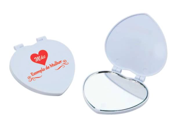 Espelho de Bolsa Formato Coração Personalizado