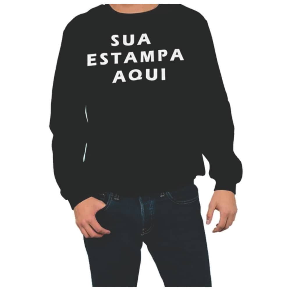 Moletom Blusa Personalizado Sua Ideia Logo Estampa Foto