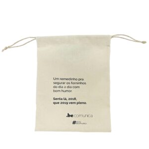 Saquinho Ecológico de Algodão Cru Personalizado com sua Logo