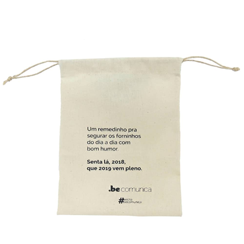 Saquinho Ecológico de Algodão Cru Personalizado com sua Logo