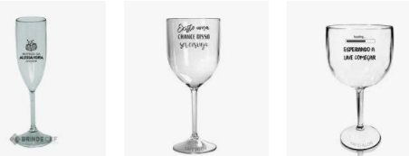 Taça de Acrílico Transparente Personalizada