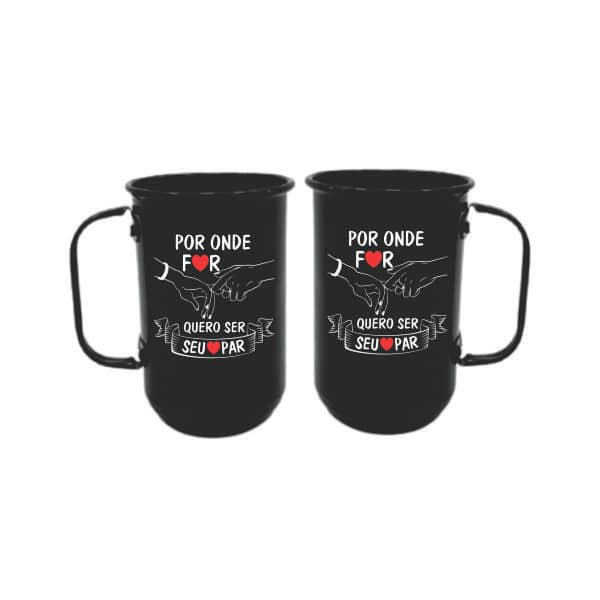 Caneca de alumínio personalizada casal
